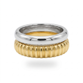 Two-Tone Ribbed Ring Set