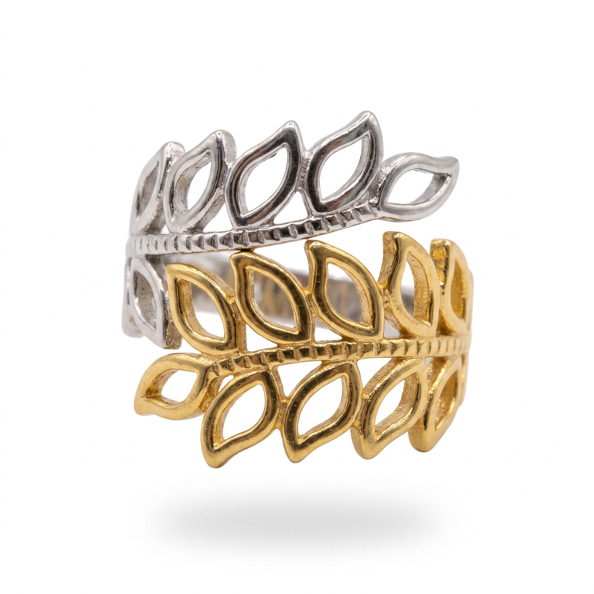 Two-Tone Laurel Ring
