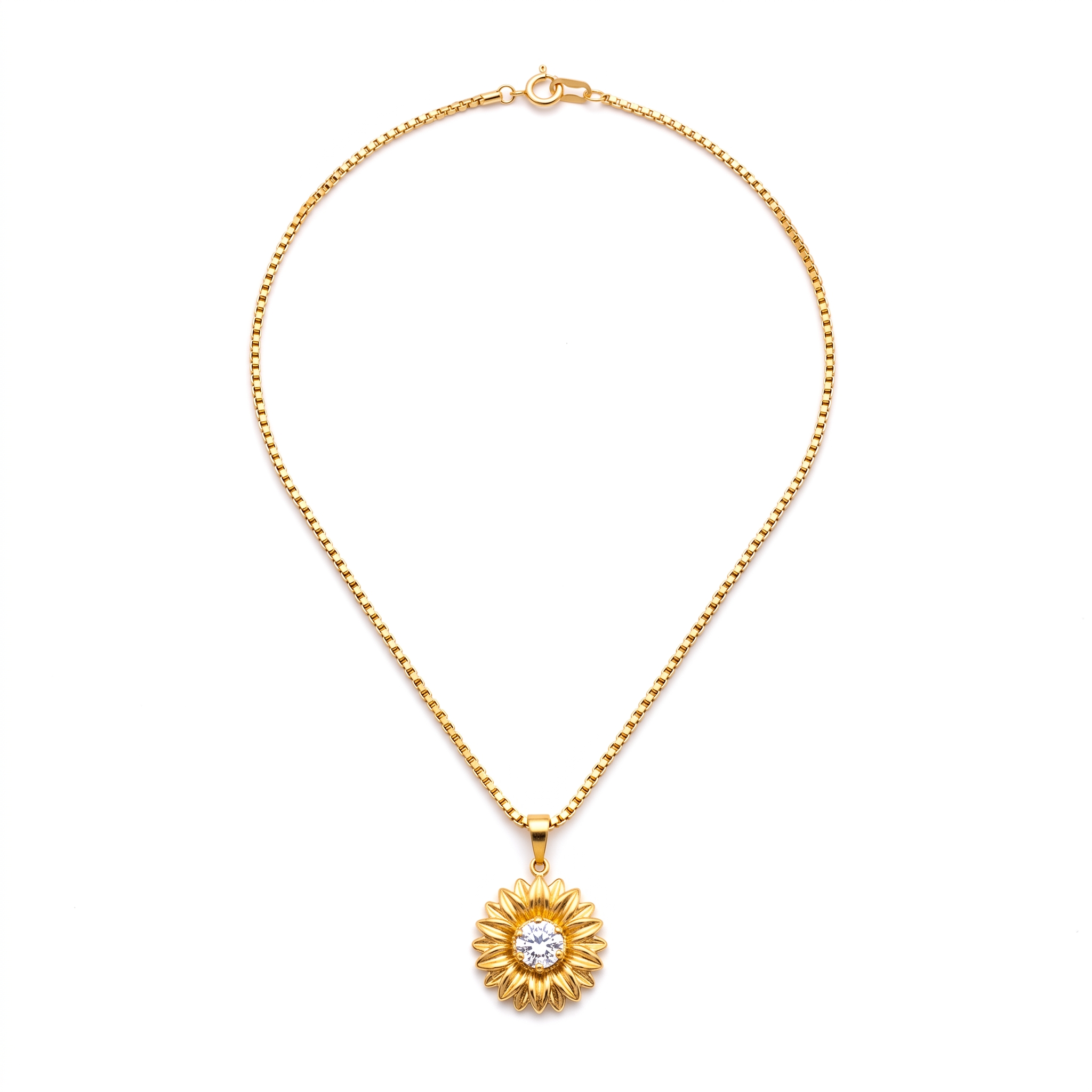 Gold Daisy Pendant Necklace