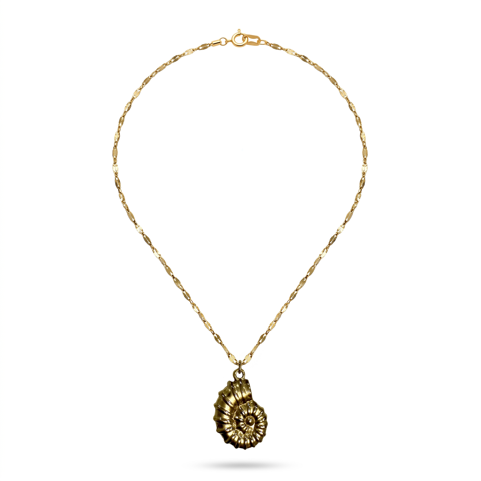 Gold Conch Pendant Necklace