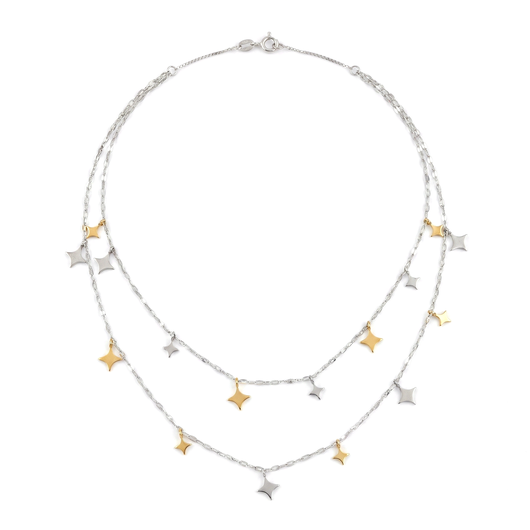 Two-Tone Star Charm Necklace
