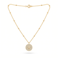 Gold Pavé Medallion Necklace