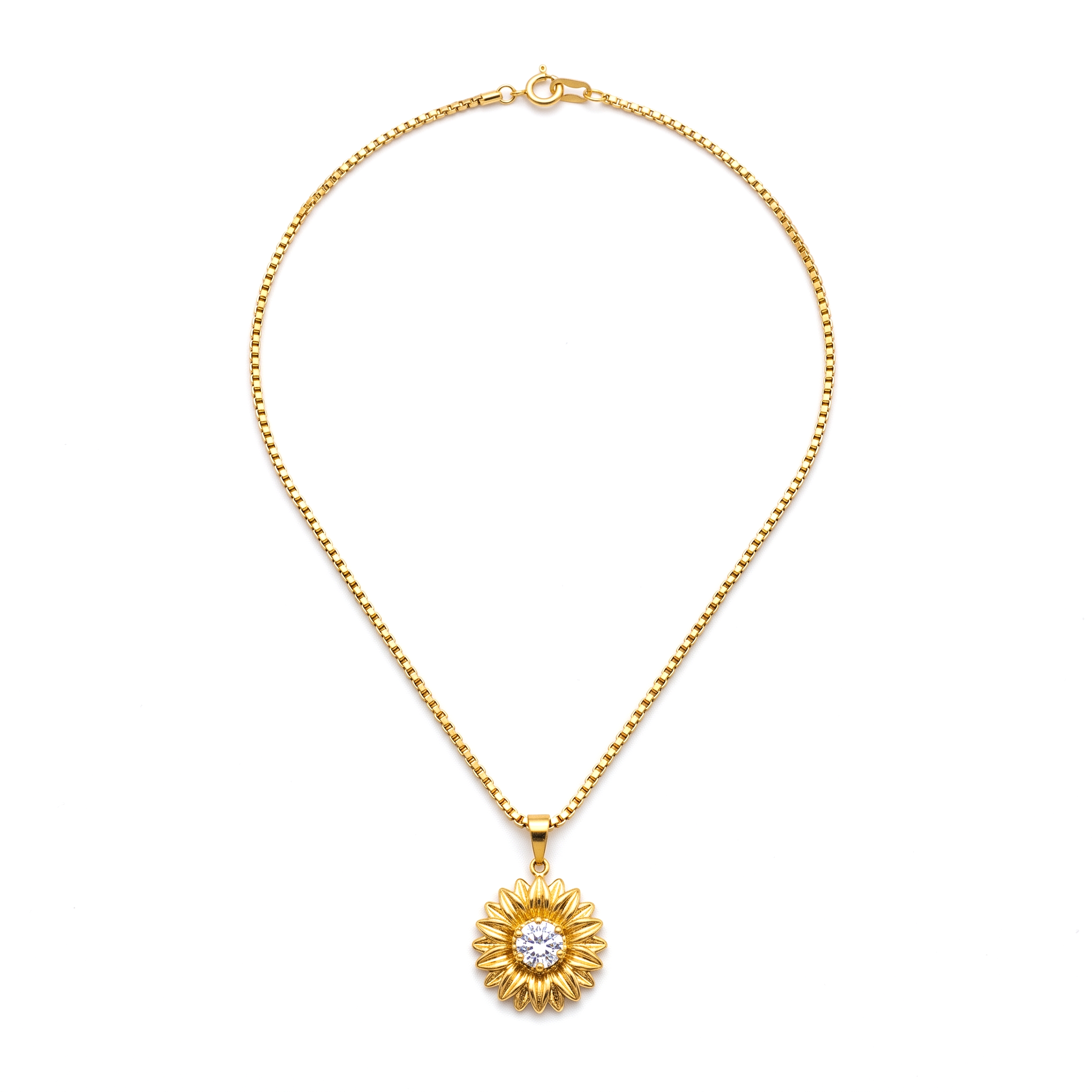 Gold Sunflower Necklace