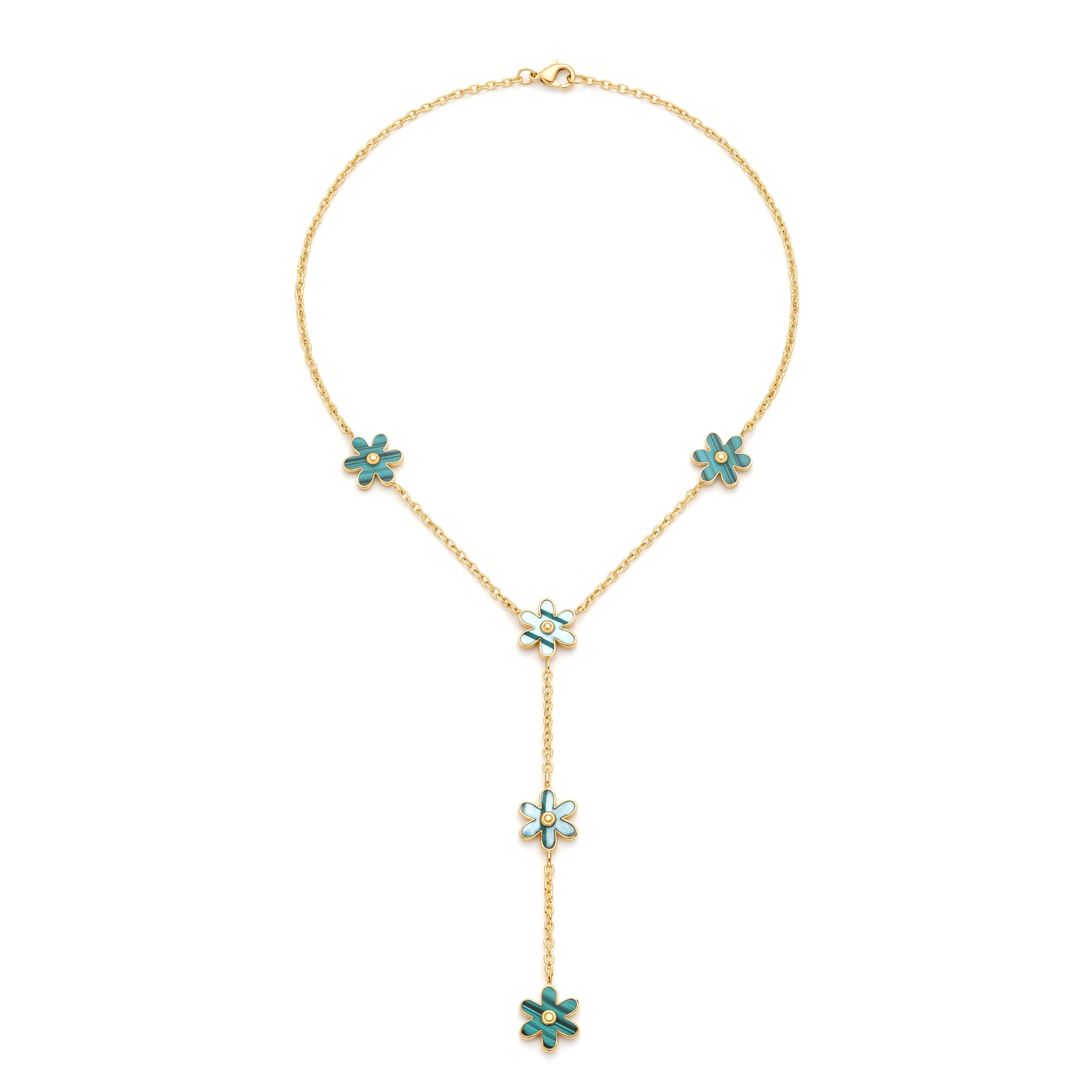 Turquoise Flower Lariat