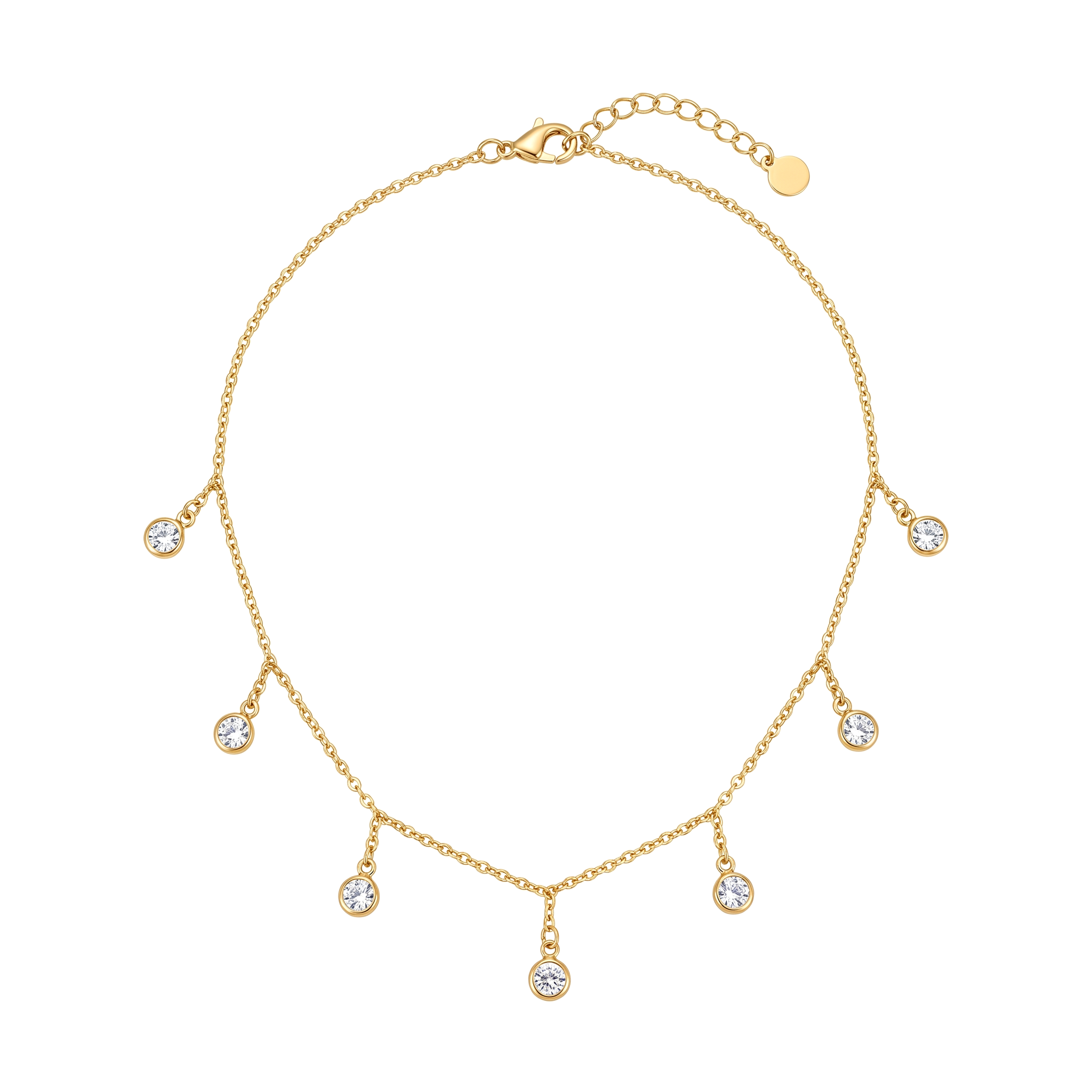 Gold Crystal Drop Necklace