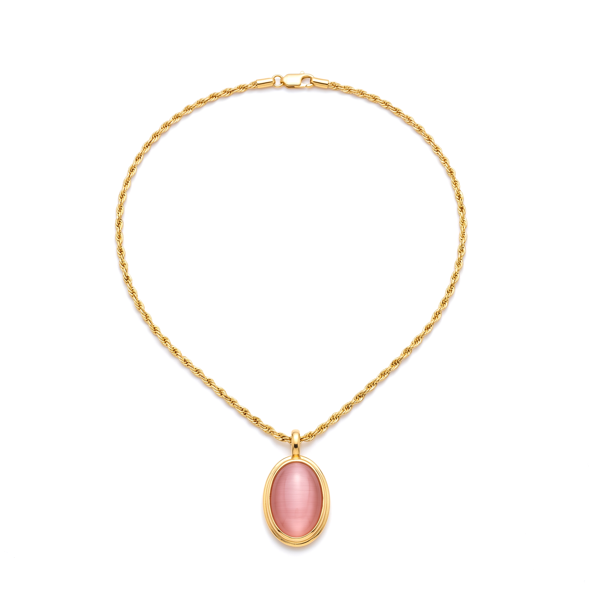 Pink Cat's-Eye Necklace