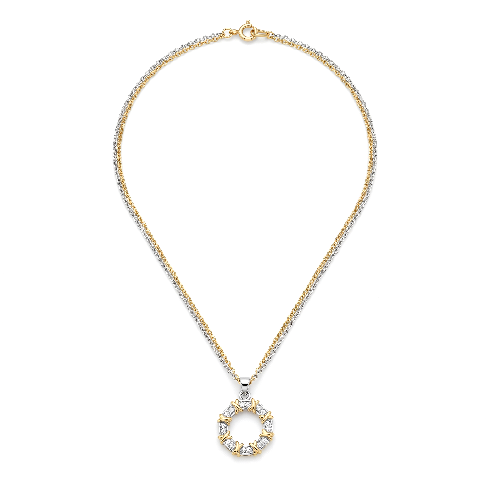 Gold Pavé Circle Necklace