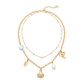 Gold Shell Charm Layered Necklace
