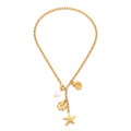 Gold Ocean Charm Necklace