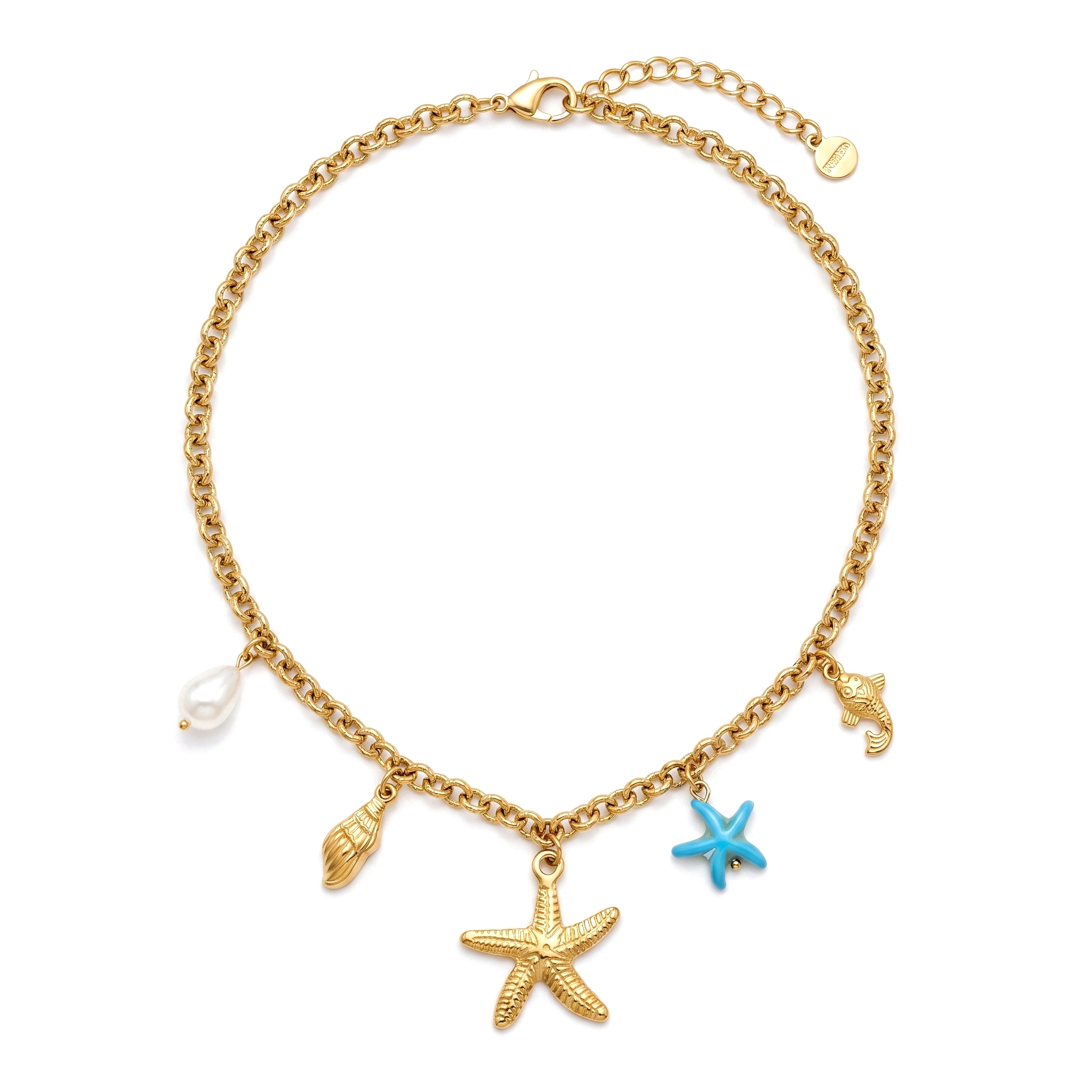 Gold Starfish Charm Necklace