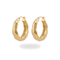 Gold Hammered Hoops