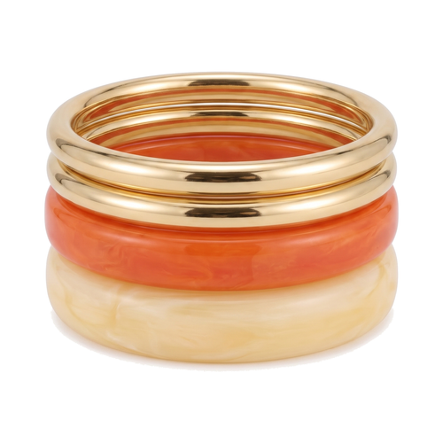 Coral Resin Bangle Set