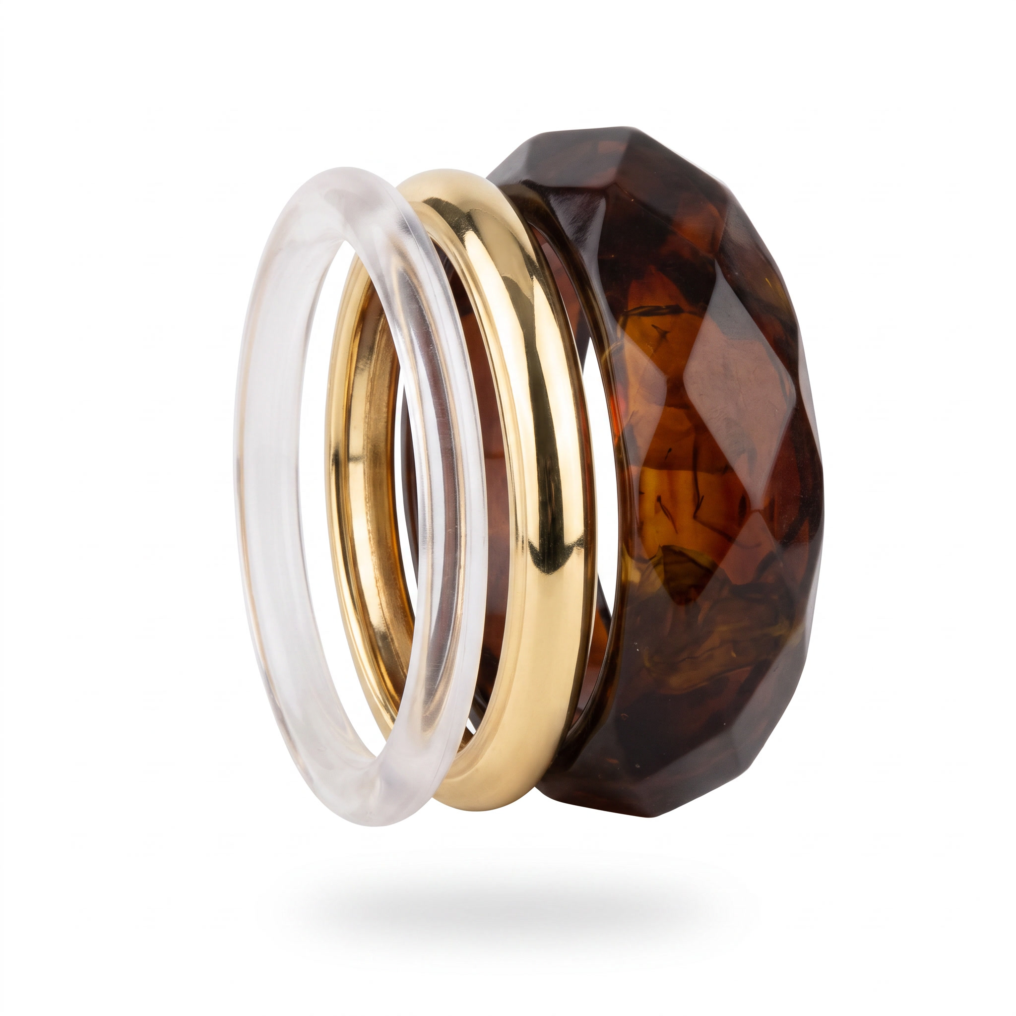 Tortoise Facet Bangle Set
