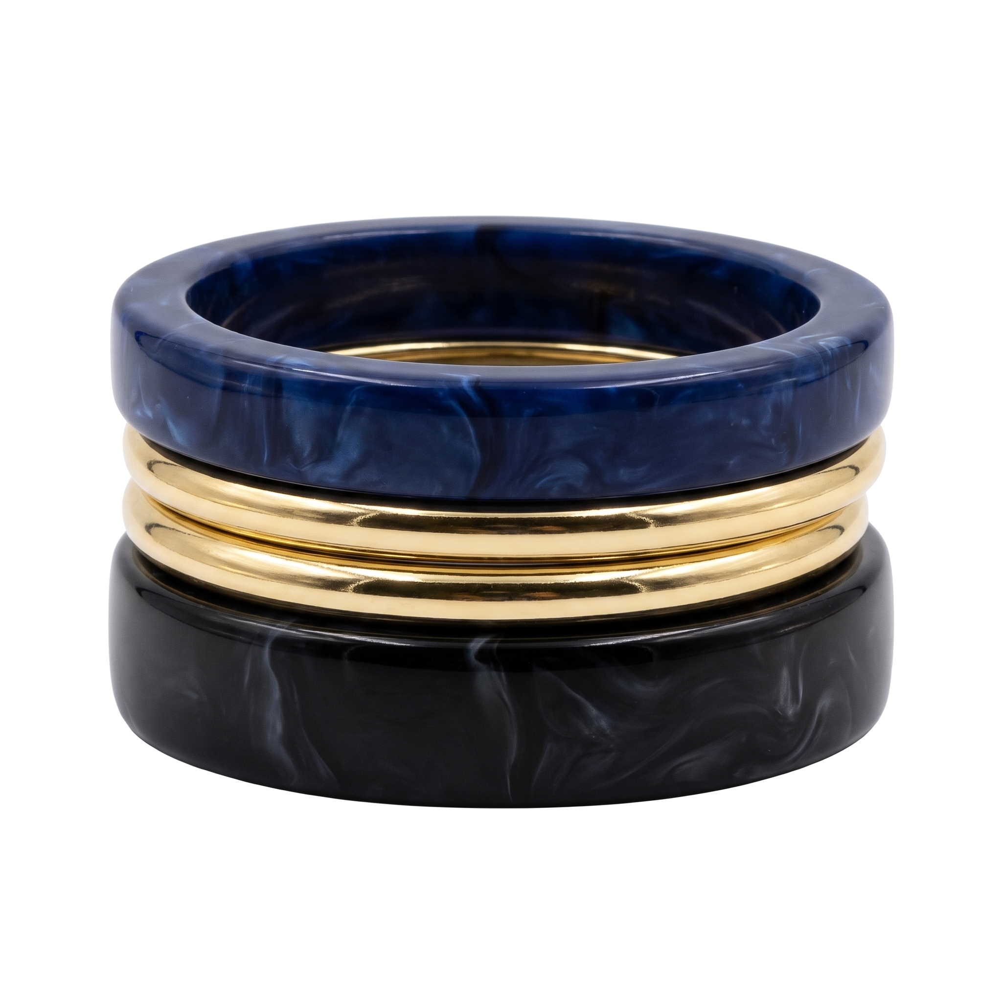 Navy Resin Bangle Set