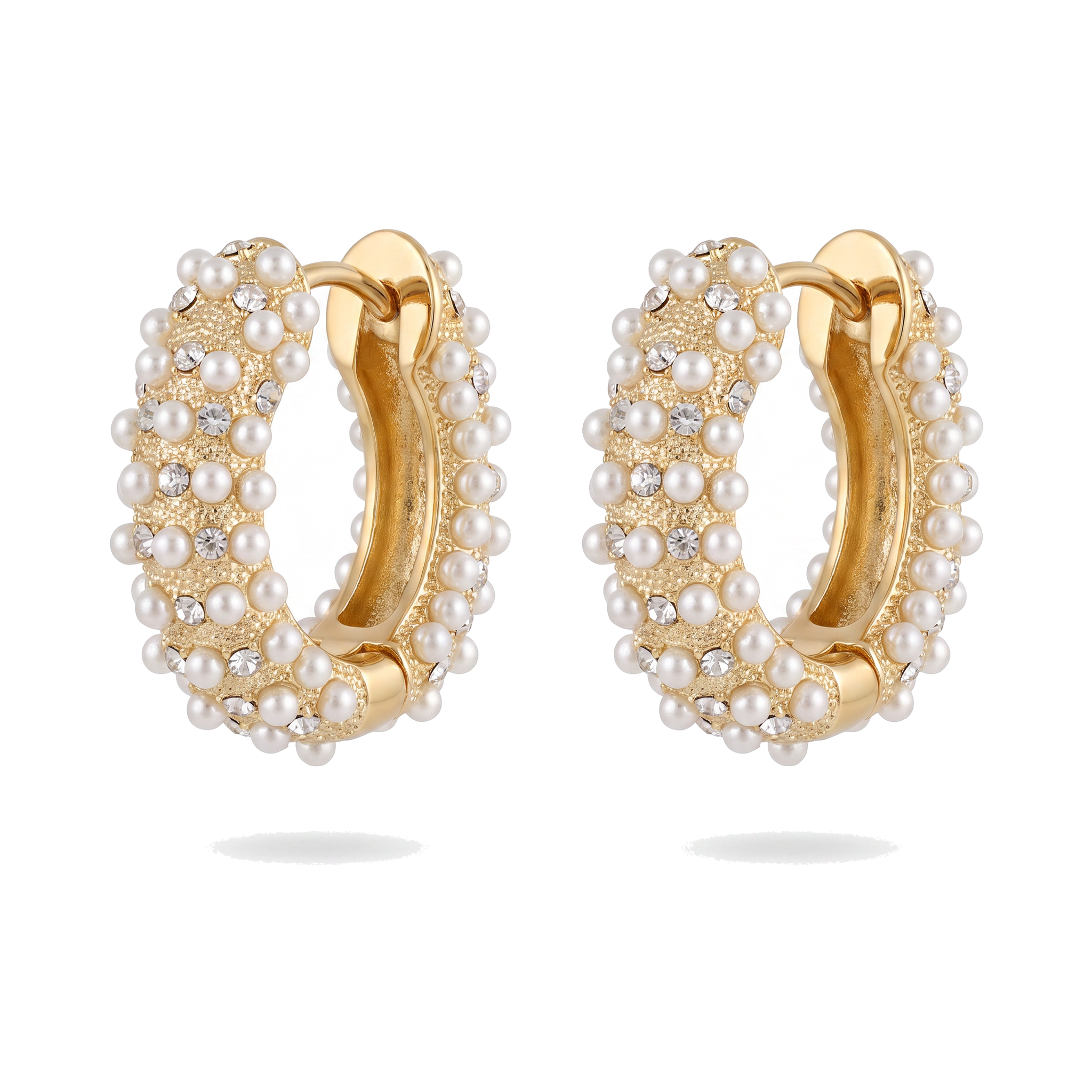 Pearl Cluster Huggie Hoops — Glam by Layal