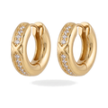 Gold Crystal Huggie Hoops — Glam by Layal