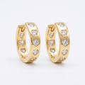 Gold Heart Huggie Hoops