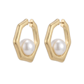 Gold Pearl Drop Earrings