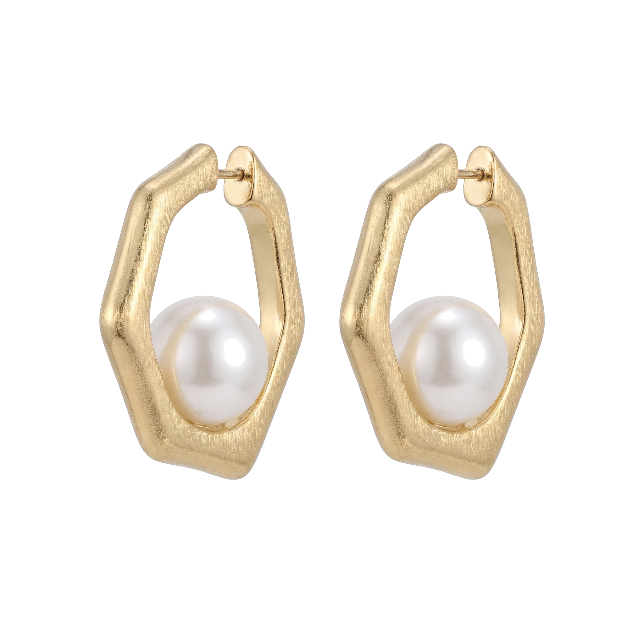 Gold Pearl Drop Earrings