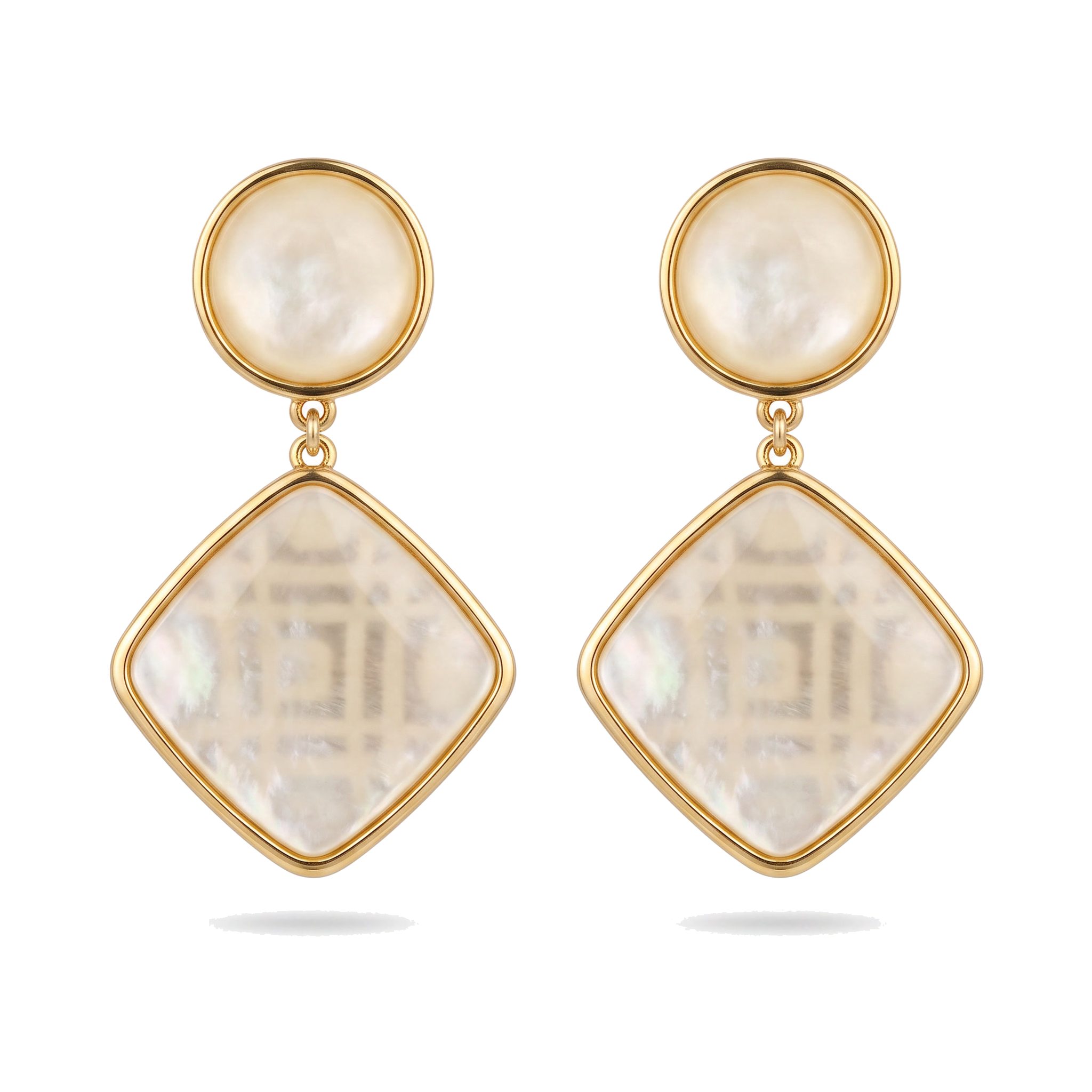 Mother-of-Pearl Diamond Drop Earrings — Glam by Layal