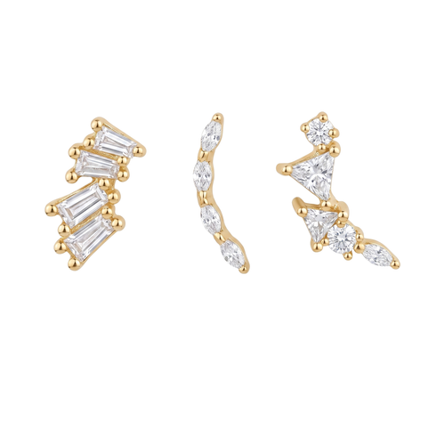 Crystal Baguette Studs