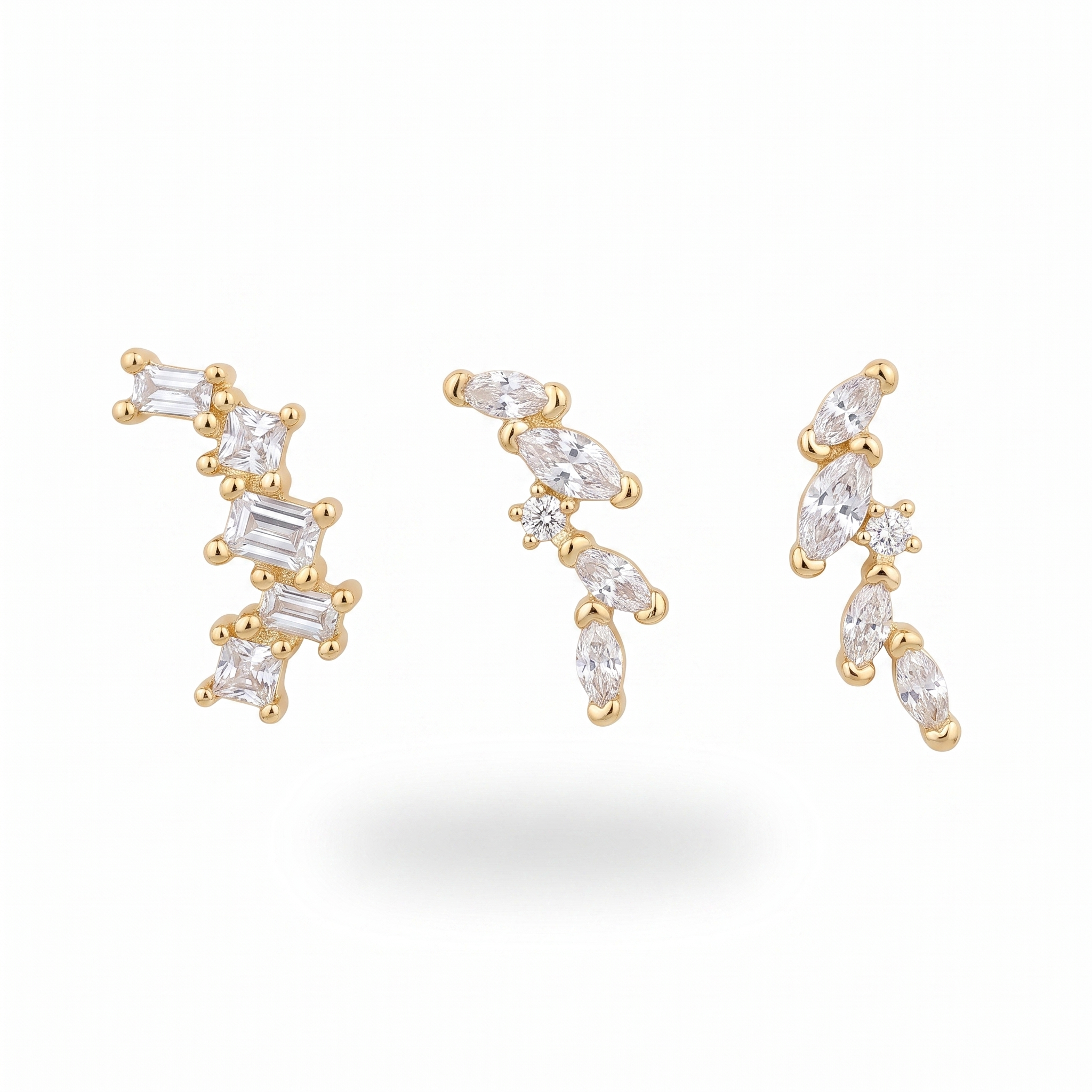 Baguette Marquise Studs