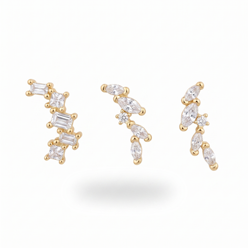 Baguette Marquise Studs