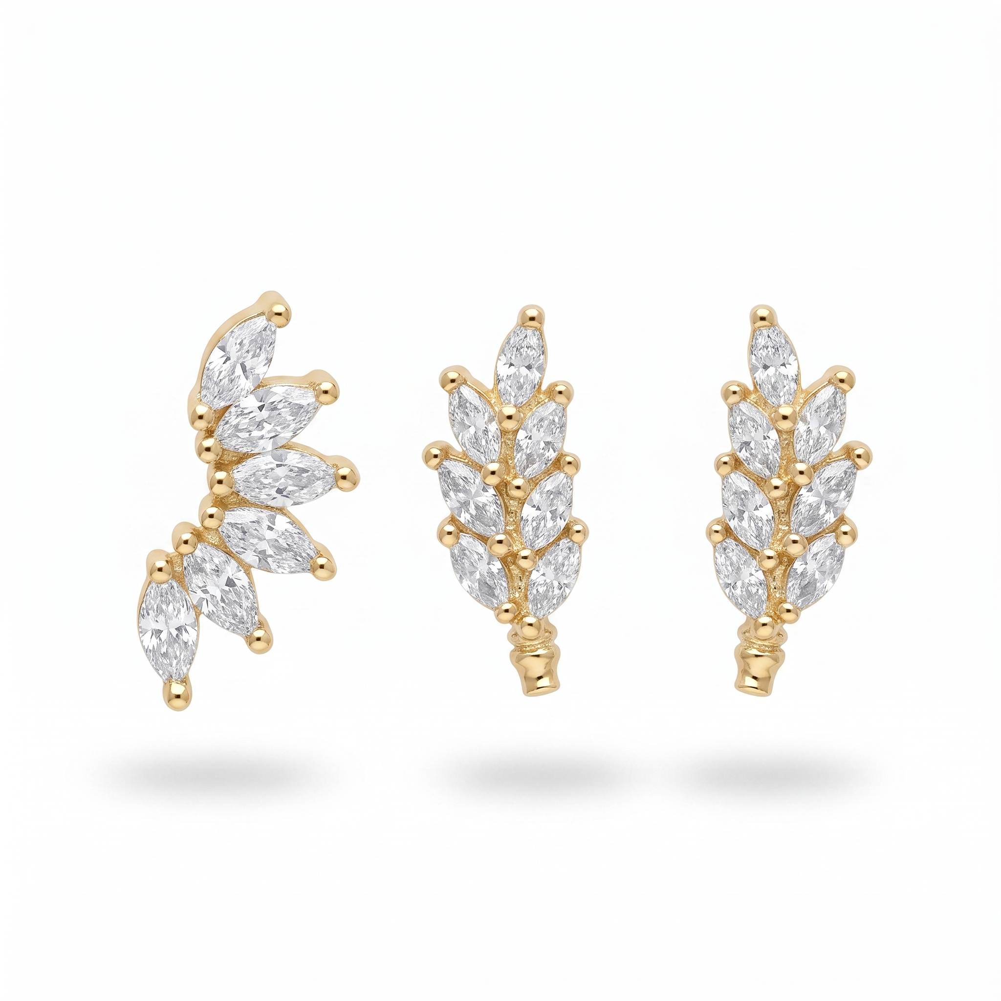 Marquise Leaf Studs
