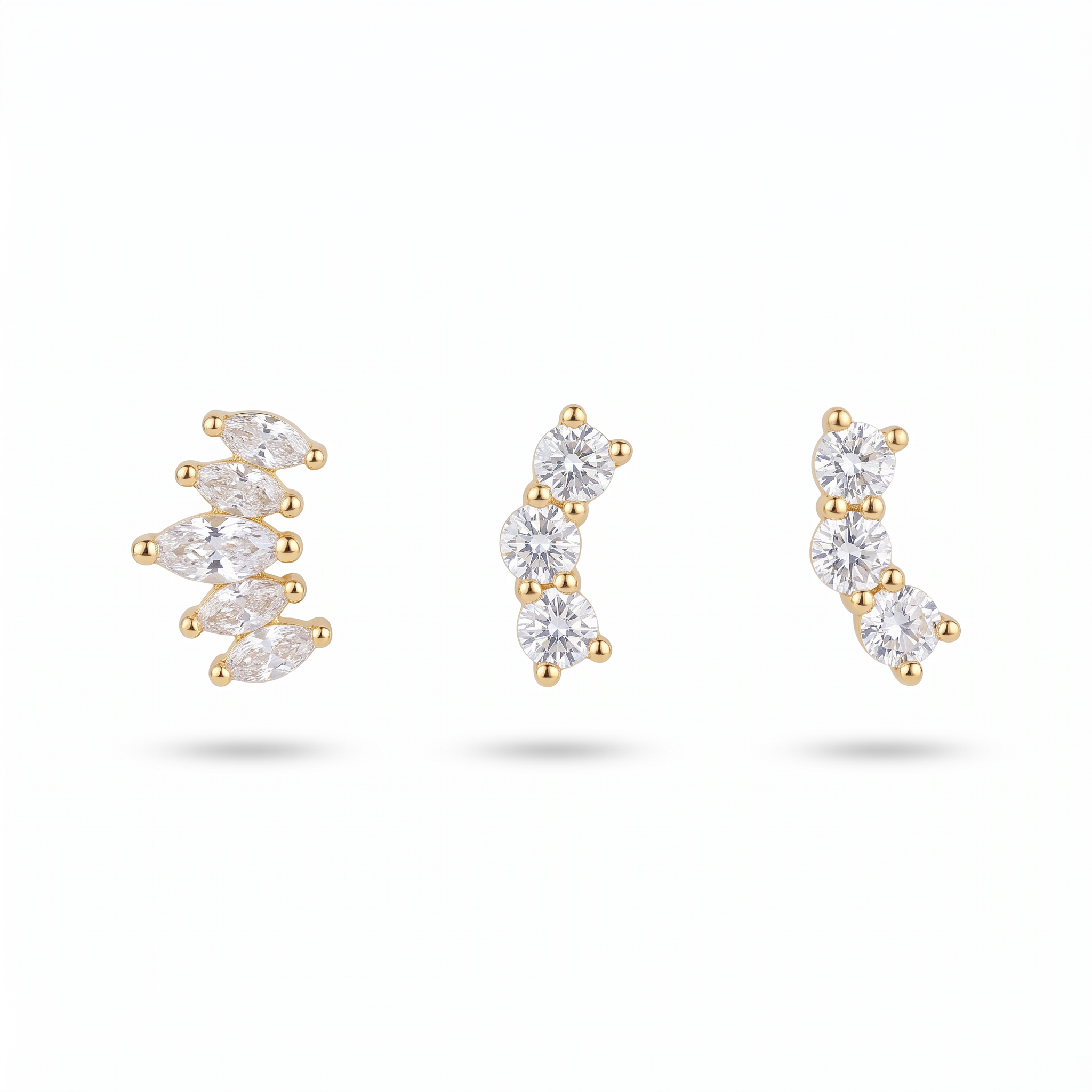 Marquise Crescent Studs