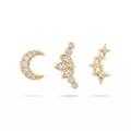 Moon & Star Crystal Studs