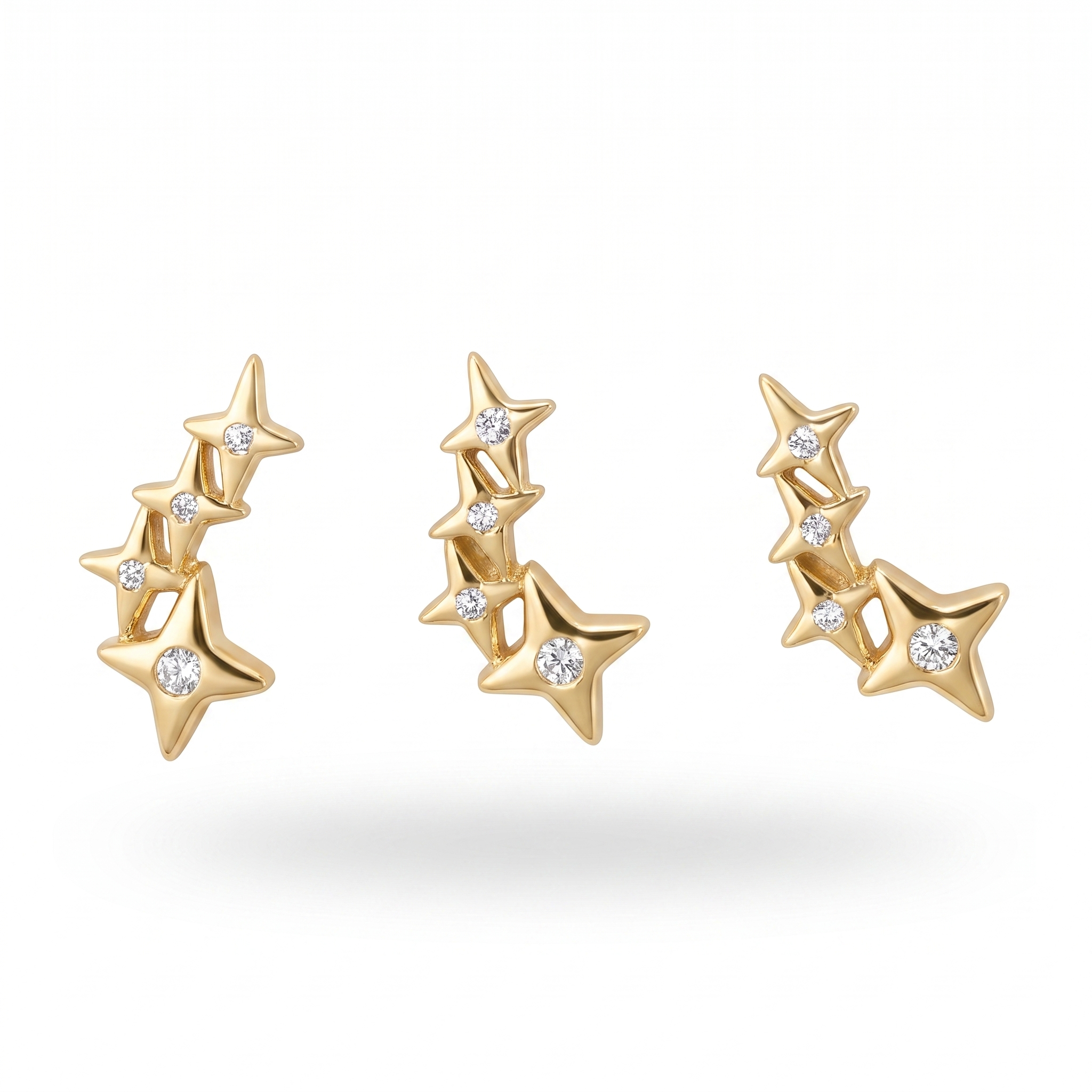 Gold Star Trio Studs