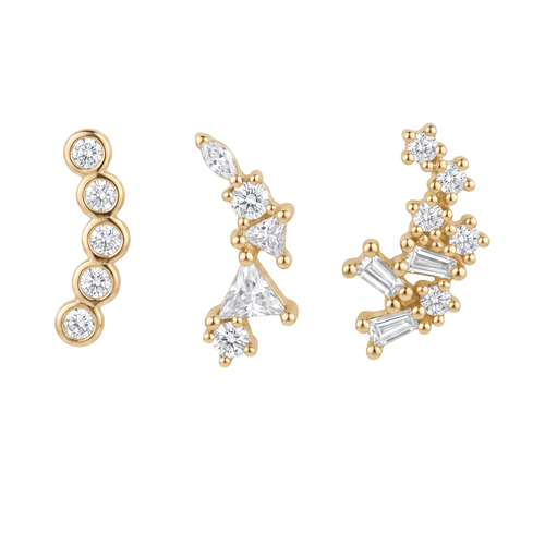 Crystal Bar & Cluster Studs