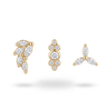 Marquise Leaf Trio Studs