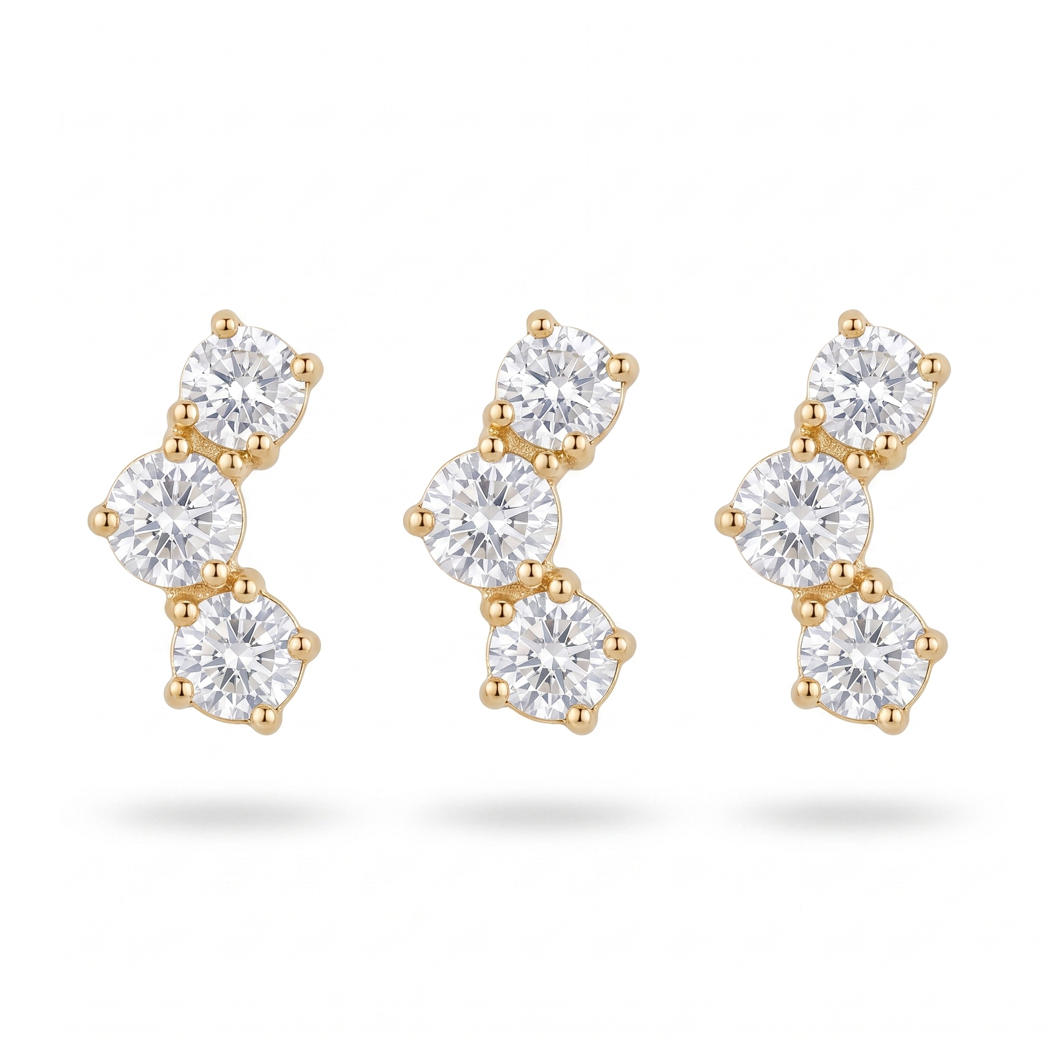Round Crystal Cluster Studs