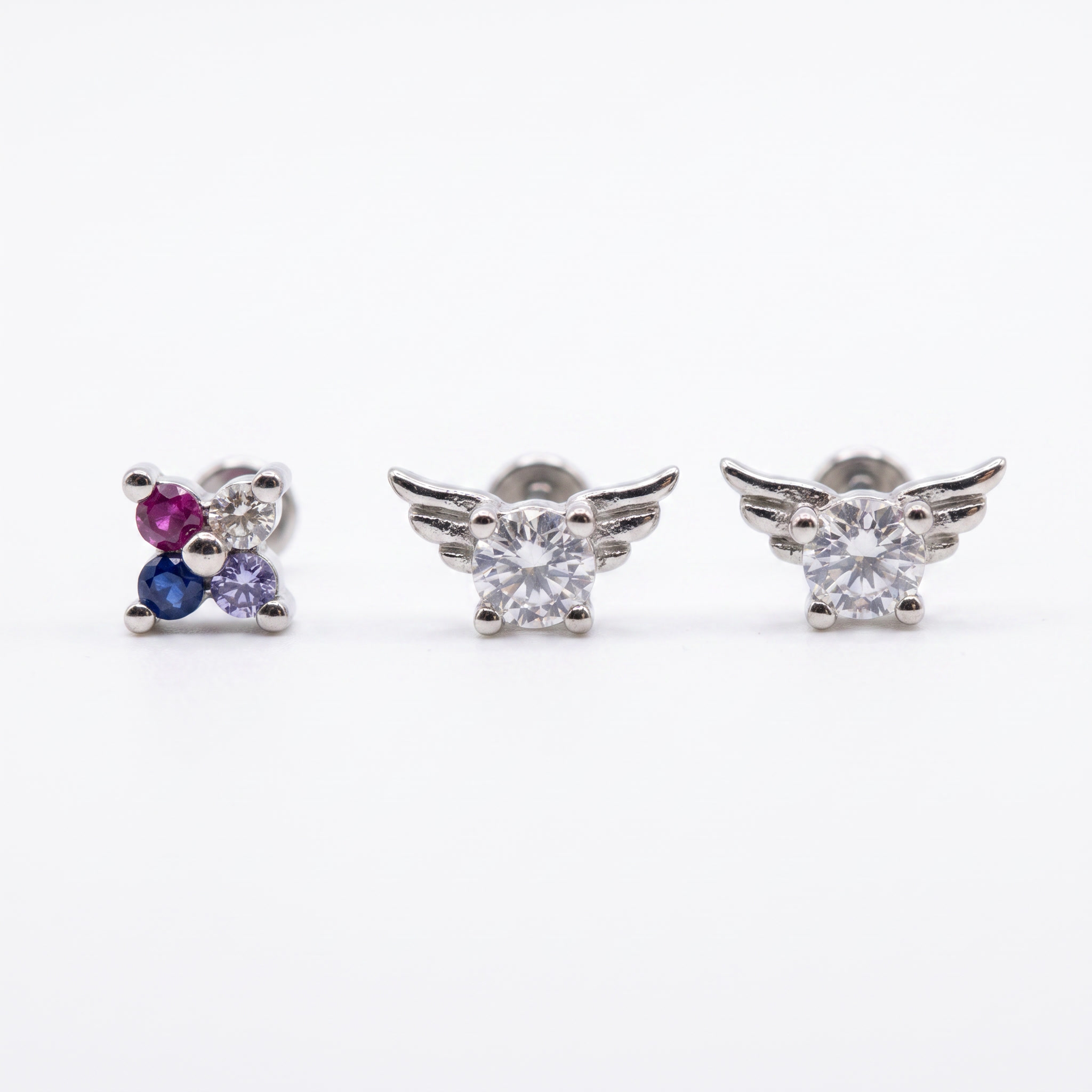 Silver Angel & Butterfly Studs