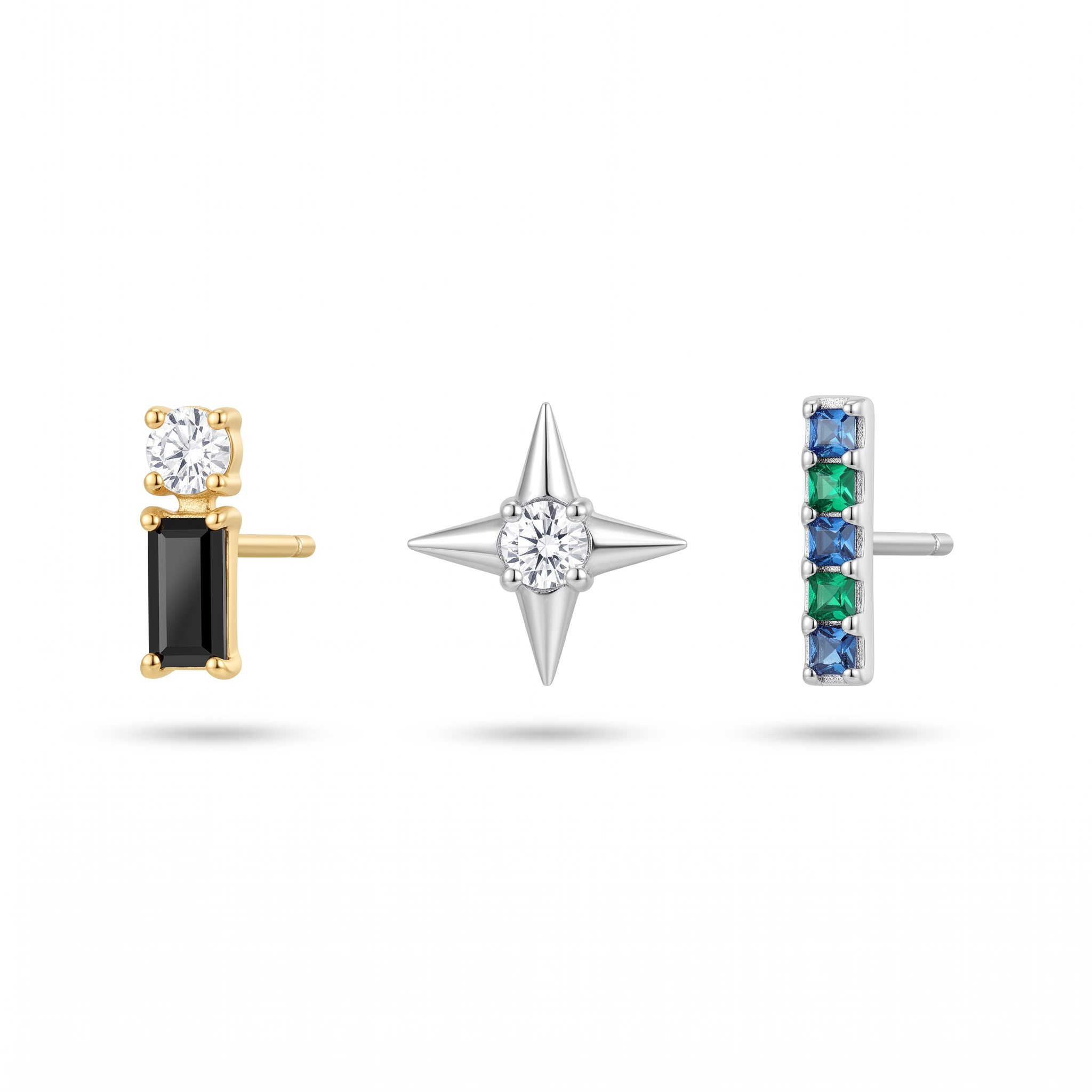 Black & Blue Gem Studs