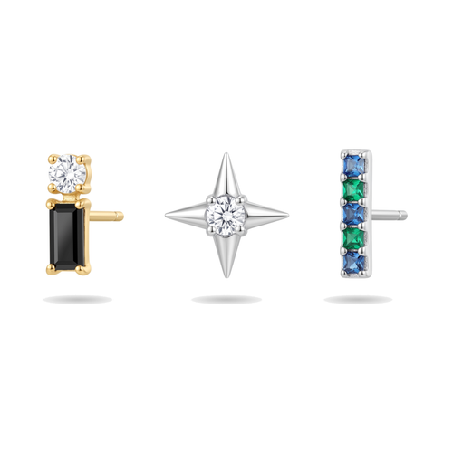 Black & Blue Gem Studs