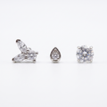Silver Trio Crystal Studs