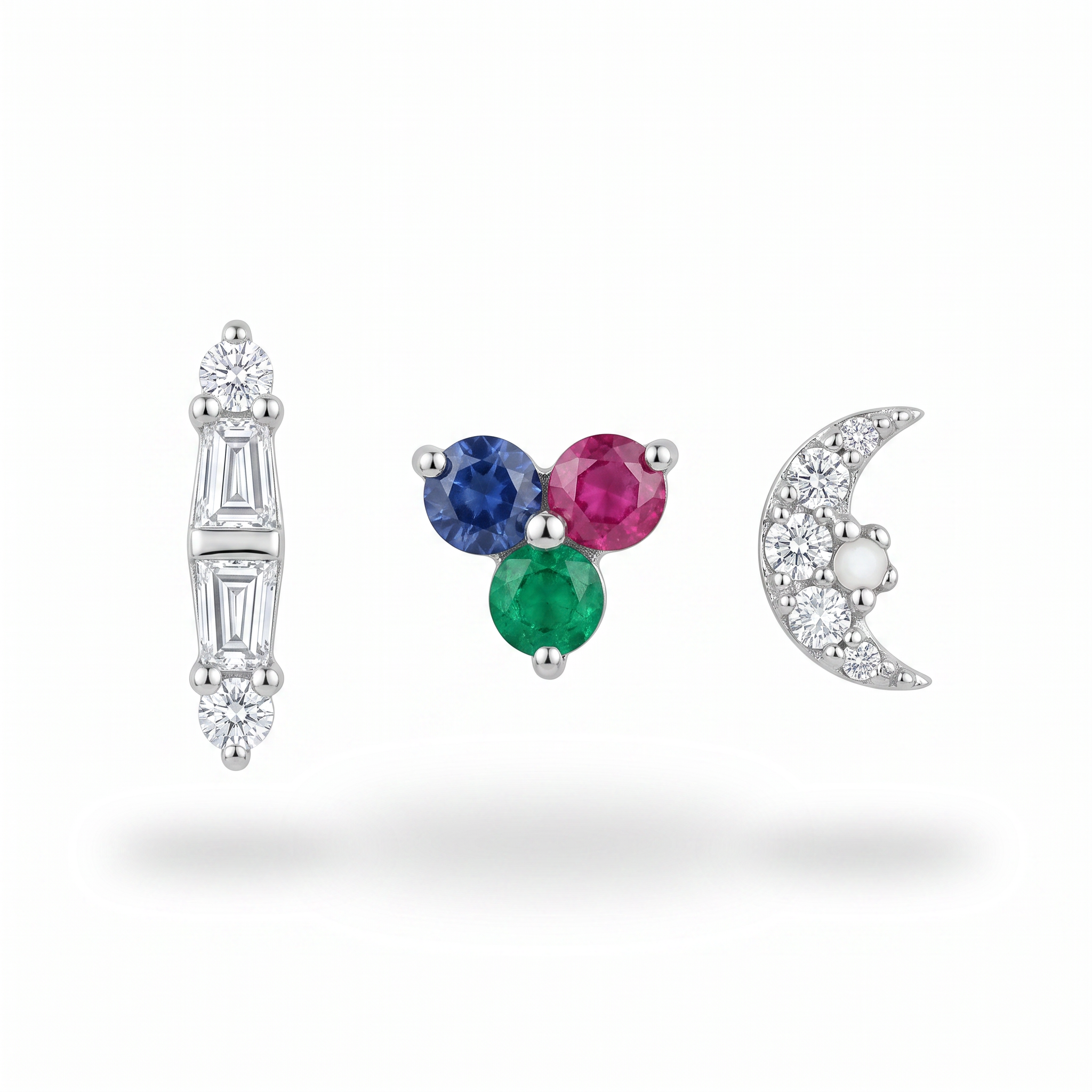 Gem Trio & Moon Studs