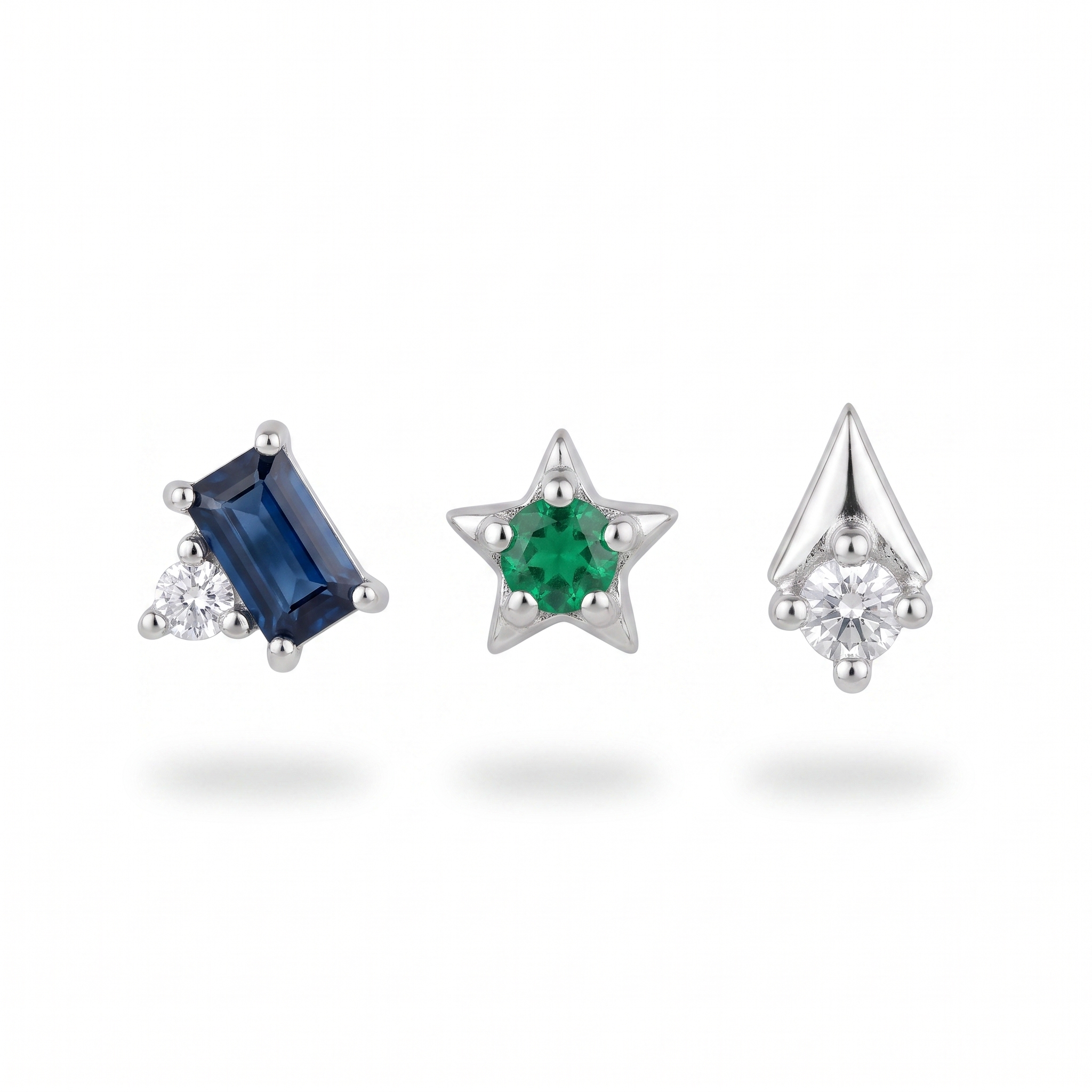 Blue & Green Gem Studs