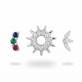 Colorful Gem & Sun Studs