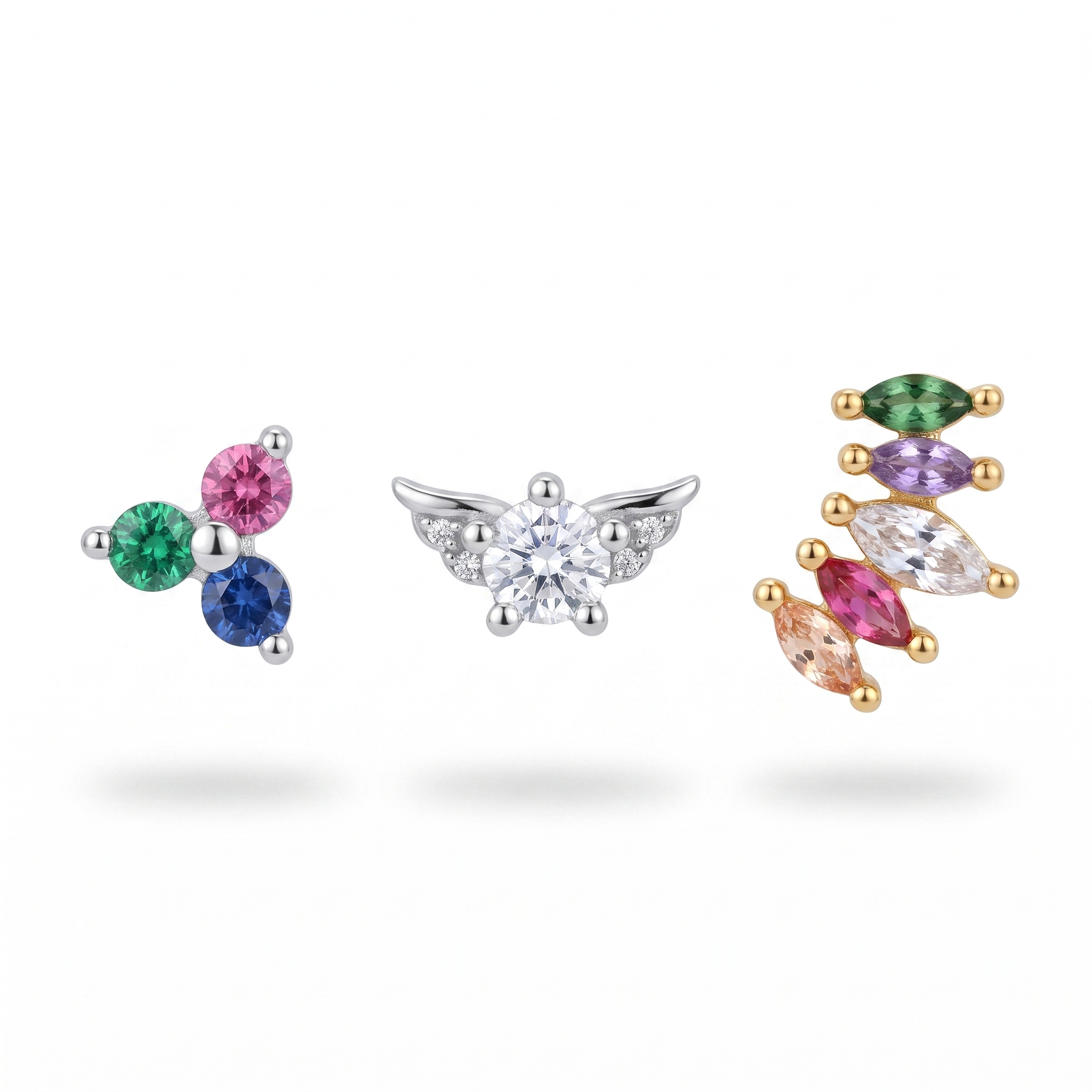 Gem Trio & Wing Studs