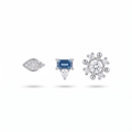 Blue Gem & Snowflake Studs