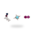 Turquoise Star & Ruby Studs