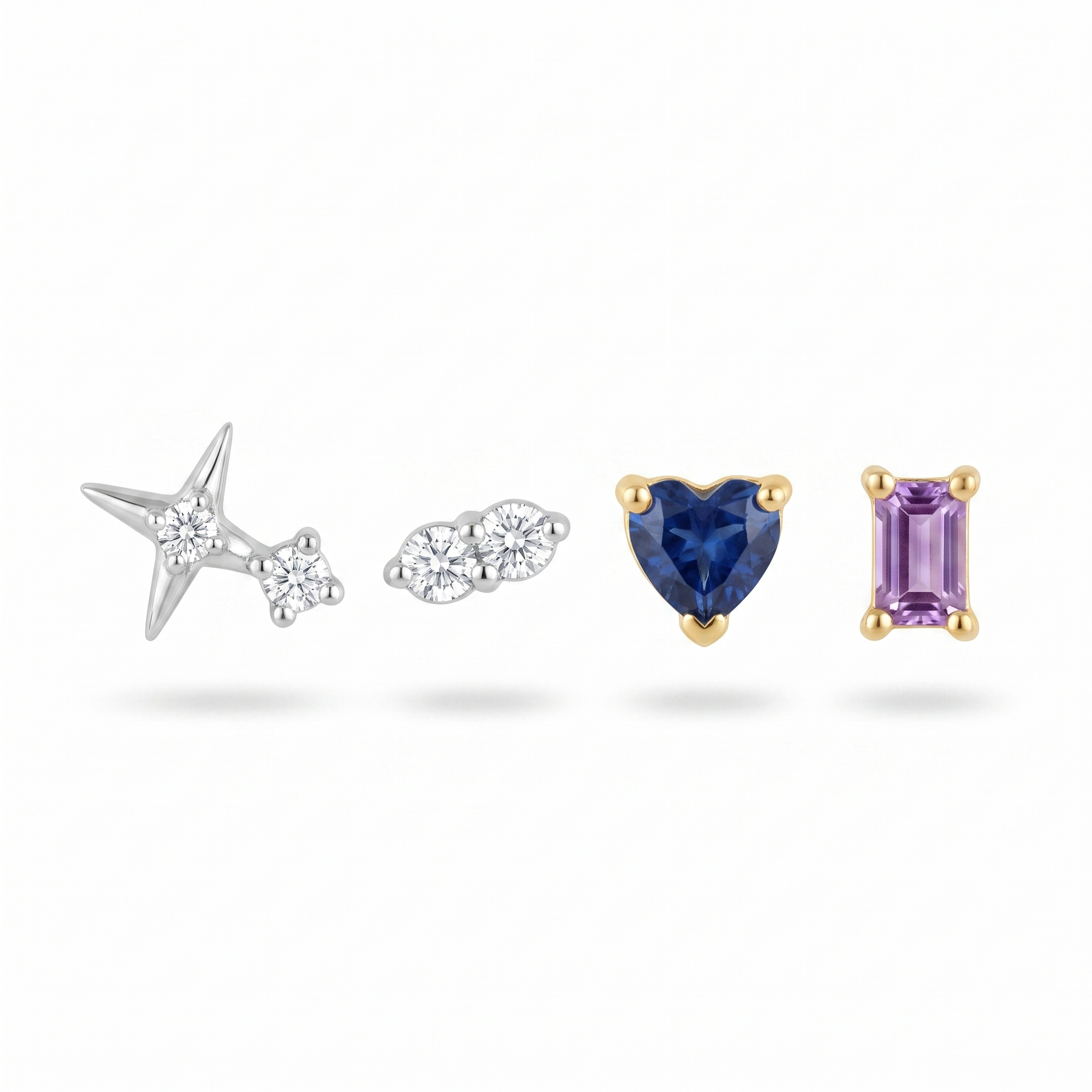 Shooting Star & Heart Studs