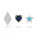 Blue Heart & Turquoise Star Studs