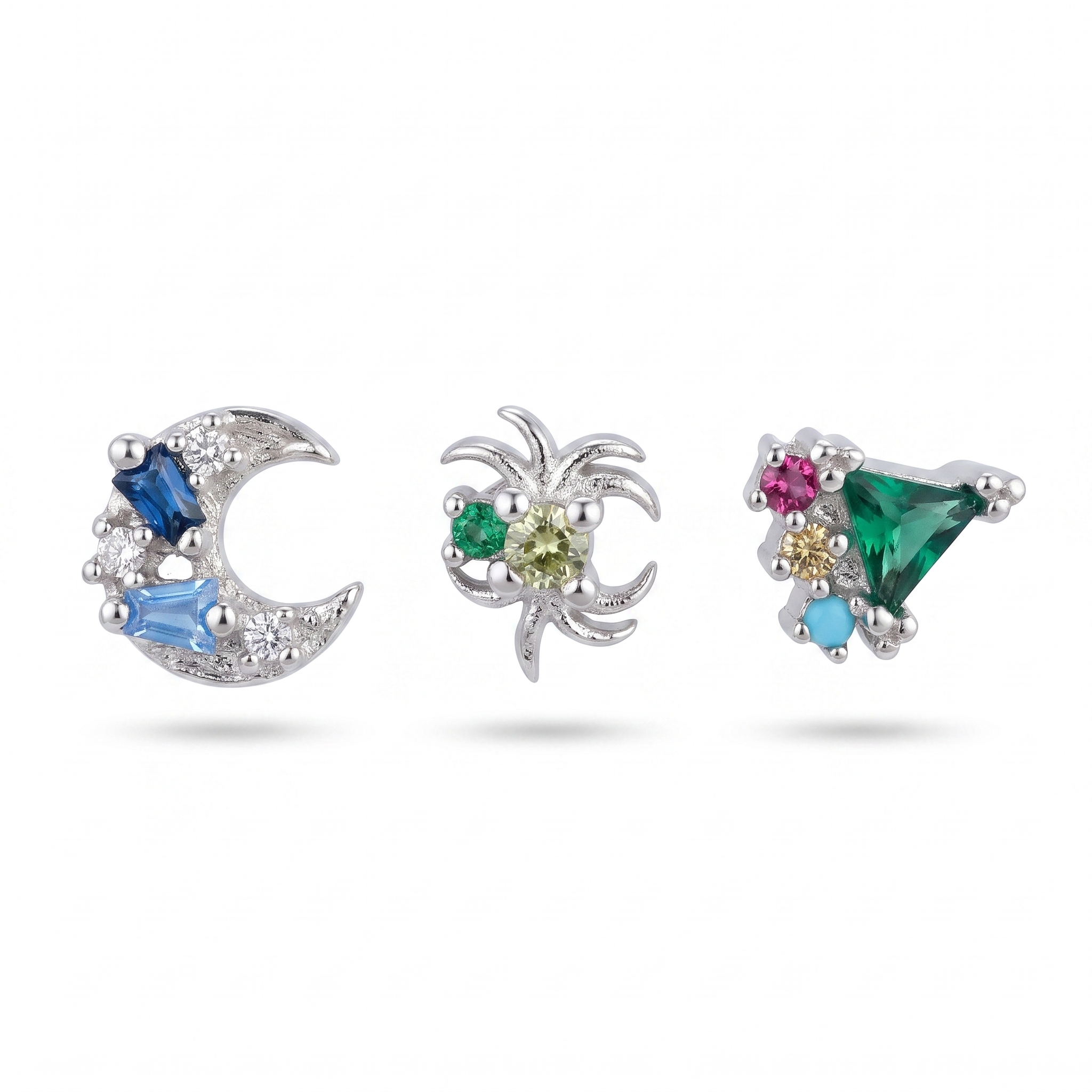 Blue Moon & Emerald Studs