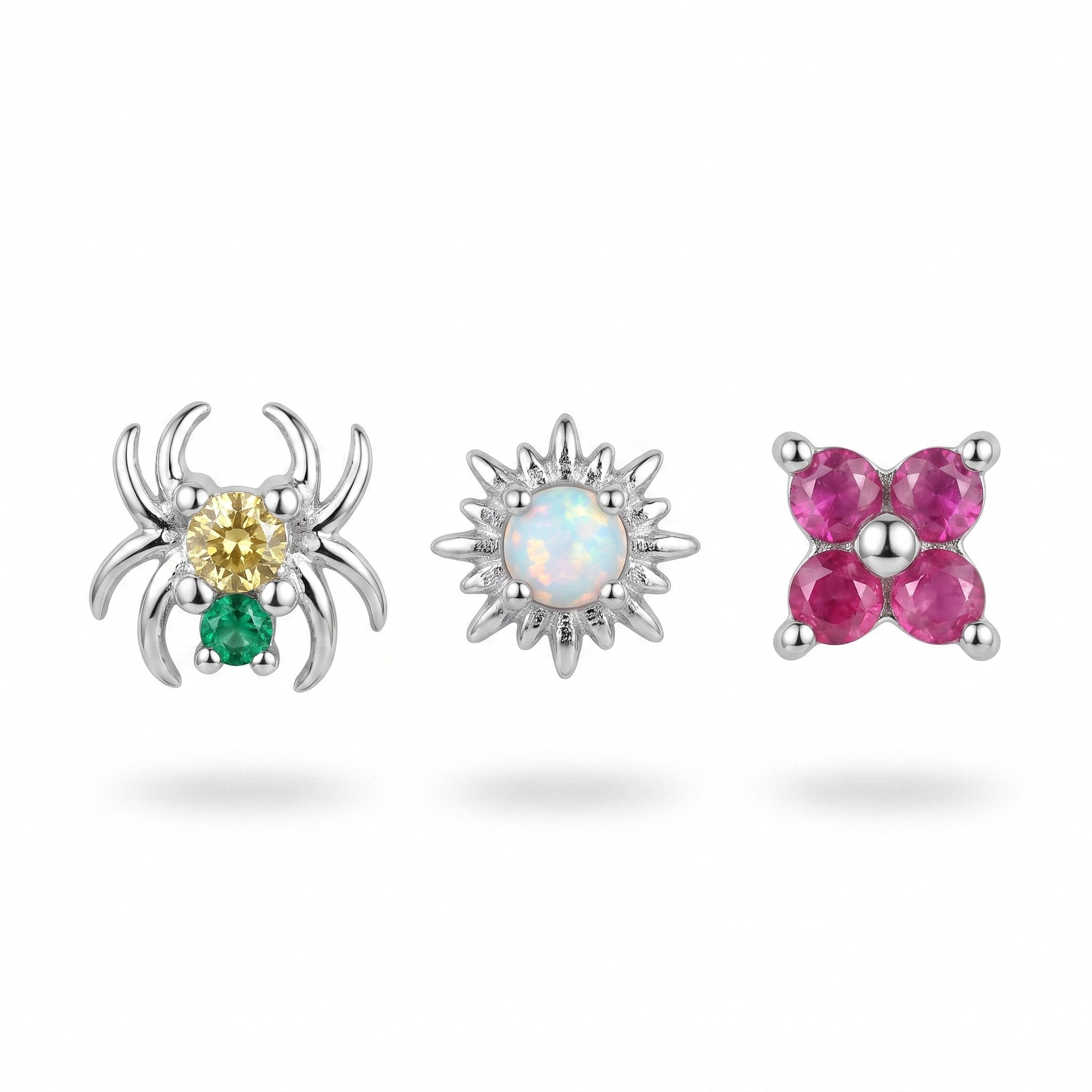 Spider & Opal Flower Studs