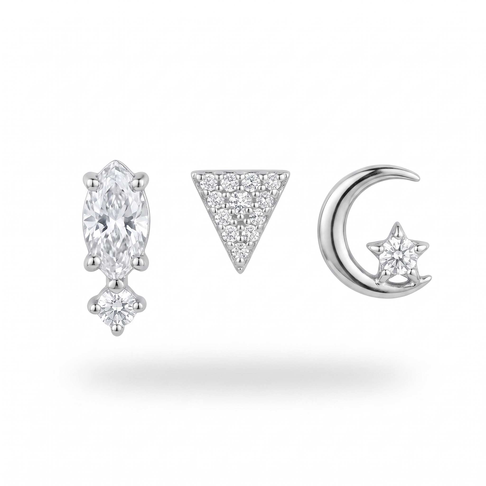 Marquise & Moon Studs