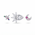 Flower & Moon Marquise Studs